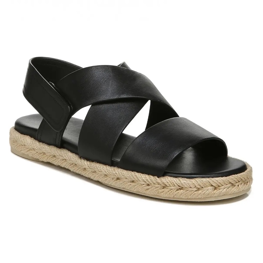 Vince Leather Espadrilles Size 9 Black - EUC- gorgeous and comfy